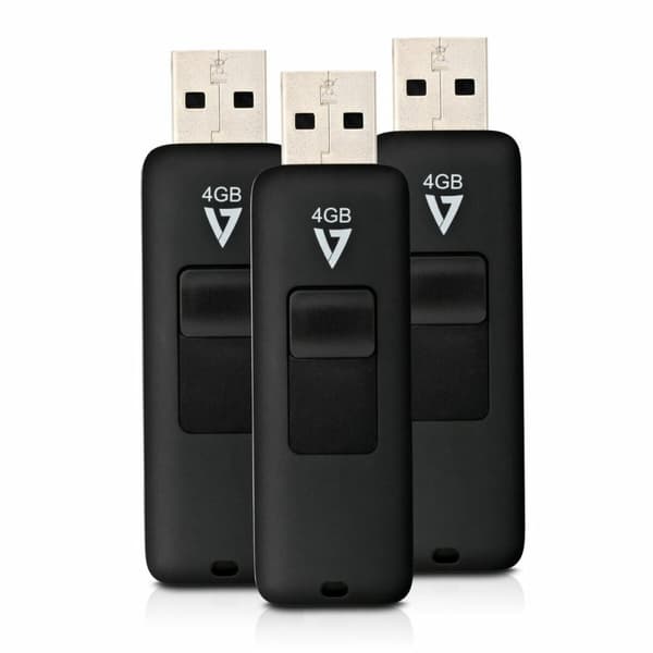 Micro-SD Minneskort med Adapter V7 VF24GAR-3PK-3E 4 GB Svart