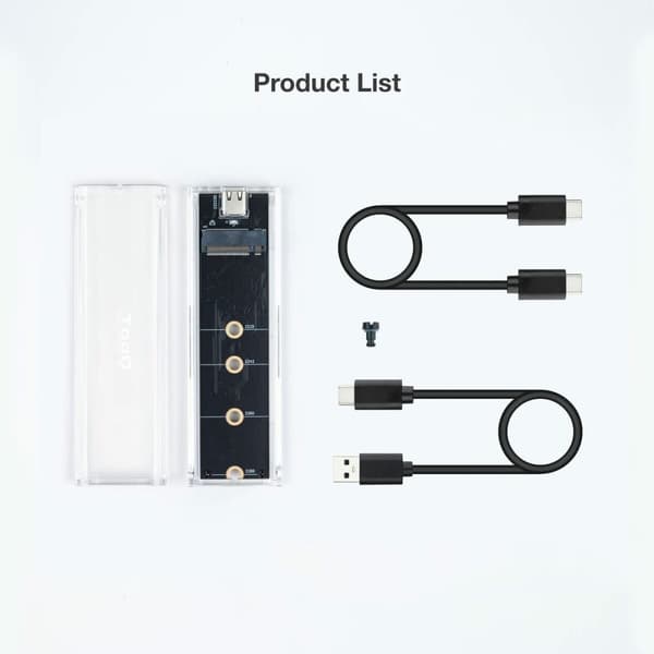 Kovalevykotelo Läpinäkyvä USB USB-C TooQ TQE-2200:lle – Käytännöllinen kotelo kovalevyllesi, USB- ja USB-C-liitännöillä.