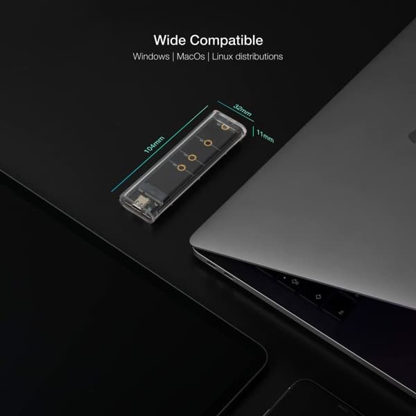 Kovalevykotelo Läpinäkyvä USB USB-C TooQ TQE-2200:lle – Käytännöllinen kotelo kovalevyllesi, USB- ja USB-C-liitännöillä.