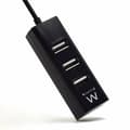 Miniatyrbild 3 av 4: USB-hubb Ewent EW1123 i Svart - Praktisk och effektiv USB-hubb för enkel anslutning.