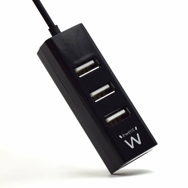 USB-hubb Ewent EW1123 i Svart - Praktisk och effektiv USB-hubb för enkel anslutning.