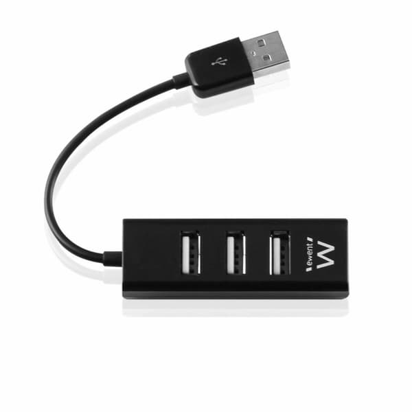 USB-hubb Ewent EW1123 i Svart - Praktisk och effektiv USB-hubb för enkel anslutning.