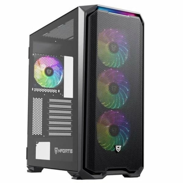 ATX Miditower Nfortec Krater X Sort - Kraftfuld gaming computer i sort design for den ultimative spiloplevelse.