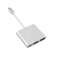 Pikkukuva 1 / 3: USB-C HUB 3 Porttia MacLean MCTV-840 Hopea – Kätevä ja tehokas USB-C-hubi, jossa 3 porttia Macille, hopeanvärinen.