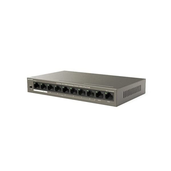 Switch Tenda TEF1110P-8-63W - Effektiv och pålitlig 8-portars PoE-switch med 63W effekt för ditt nätverk.