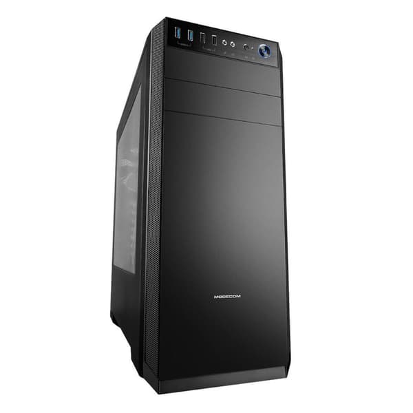 ATX Miditower Modecom Oberon Pro Sort - Kraftfuld og stilfuld computerkabinet til gaming og ydeevne.