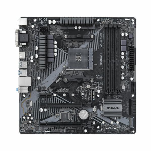 ASRock B450M Pro4 R2.0 Bundkort AMD B450 Socket AM4 LGA 1151 - For effektiv ydeevne og stabilitet.