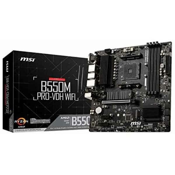 MSI B550M PRO-VDH WIFI mATX Emolevy – AMD AM4 B550 tehokasta suorituskykyä ja langatonta yhteyttä varten. Erinomainen valinta rakennukseesi!