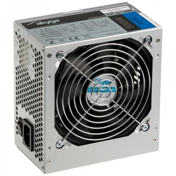 Strømforsyning Akyga AK-B1-500 500 W - ATX-kabler til effektiv strømforsyning med RoHS- og CE-certificering.