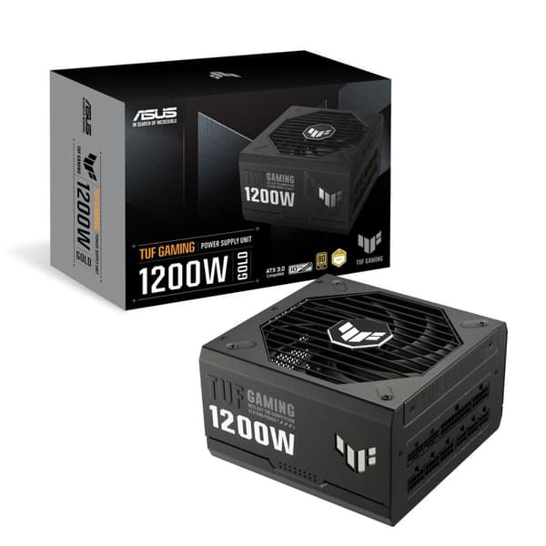 Asus TUF GAMING 1200 W 80 Plus Gold Modulaarinen ATX-virtalähde – Tehokas ja luotettava virtalähde pelaamiseen.