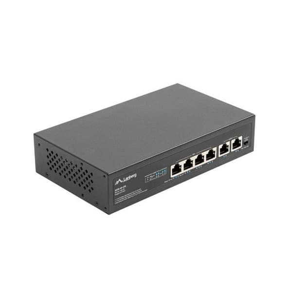 Verkkokytkin Lanberg RSFE-4P-2FE-60 - Kompakti ja luotettava kytkin verkkoosi. Varustettu 4 PoE-portilla ja 2 Gigabit Ethernet -portilla.