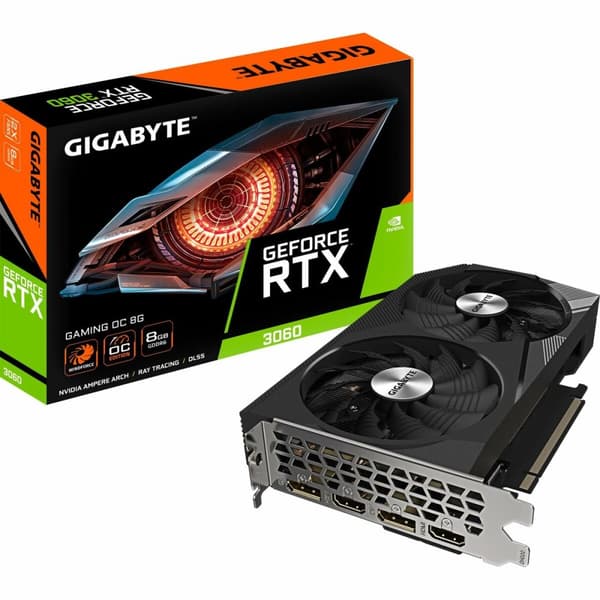 Gigabyte GeForce RTX 3060 PELI 8 GB GDDR6 - Tehokas pelinäytönohjain 8 GB GDDR6-muistilla. Koe korkea suorituskyky ja grafiikka!