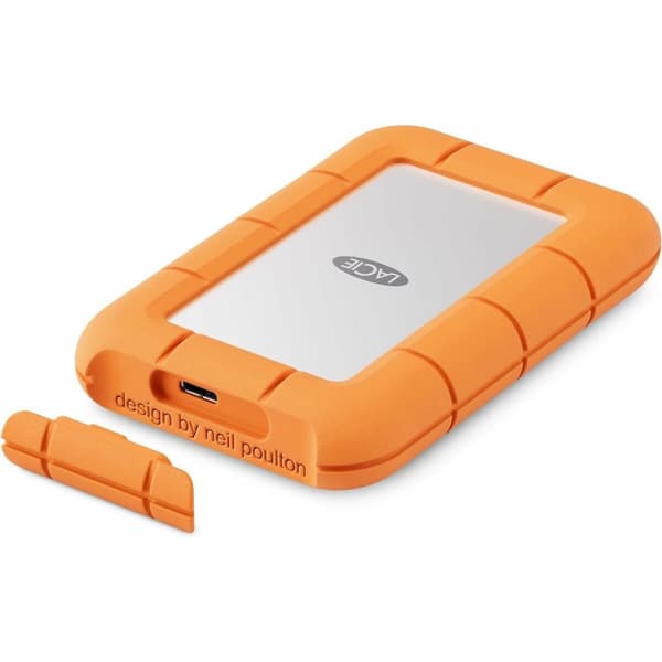 Liten och tålig extern SSD-hårddisk, LaCie Rugged Mini 500 GB - För säker lagring av dina filer.
