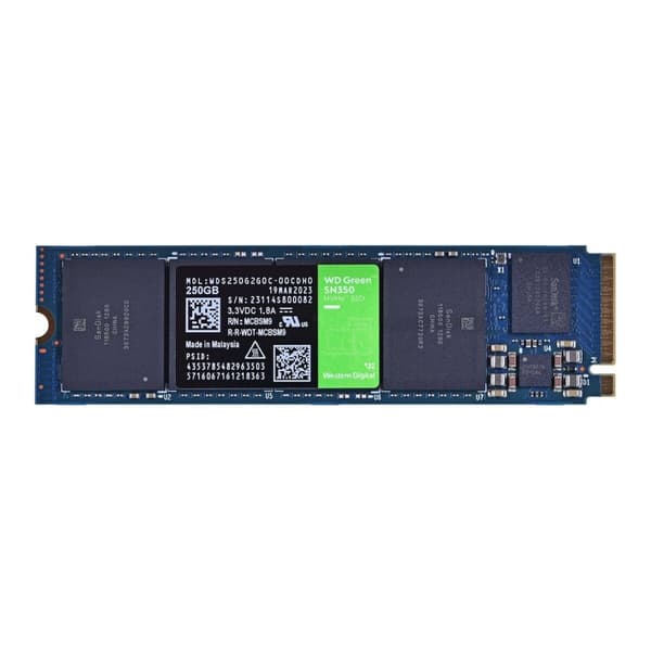 WD Green SN350 250 GB SSD – Nopeampaa suorituskykyä ja tallennustilaa tarjoava kiintolevy. Päivitä tietokoneesi tähän luotettavaan SSD:hen.