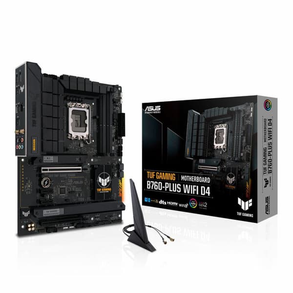 Asus Bundkort TUF GAMING B760-PLUS WIFI D4 LGA 1700 - Kraftfuldt bundkort til gaming med Wi-Fi og LGA 1700.