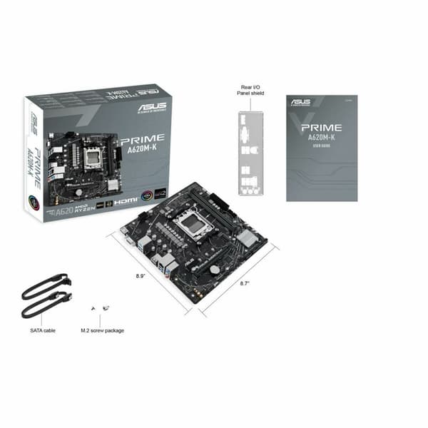 ASUS A620M-K Bundkort til AMD AM5 - Kraftfuldt bundkort til AMD-processorer. Optimeret ydeevne og pålidelighed til dit system.