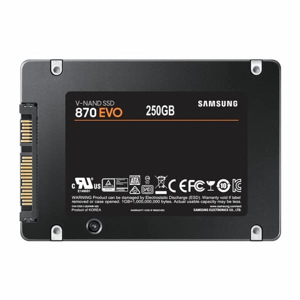 Samsung 870 EVO 250 GB SSD SATA Svart - Högpresterande 2,5 SSD för snabb dataöverföring. Uppgradera din lagringskapacitet idag!