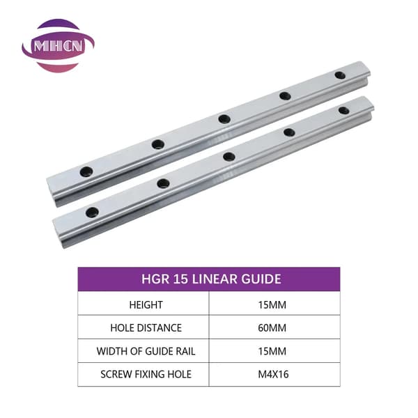 HGR15 Lineær Guide, Højde 15MM, Bredde 15MM,2 STK HGR15 guide, 1000 mm
