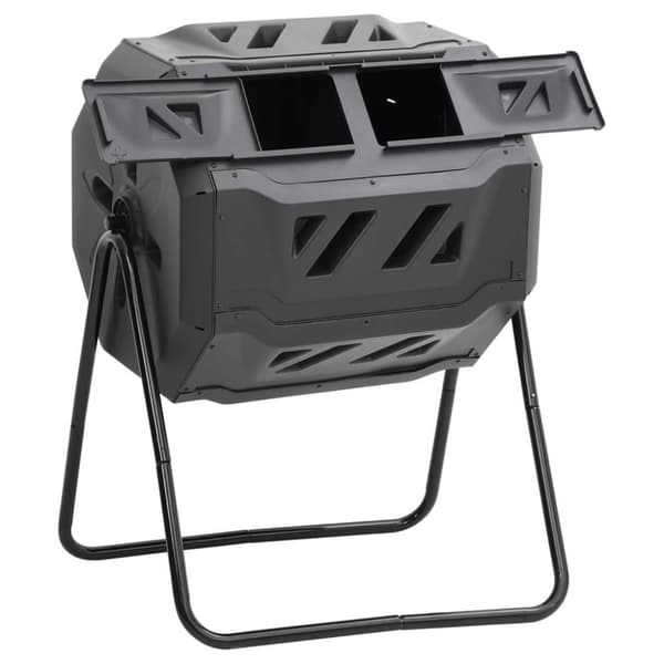 vidaXL Kompostbeholder for hage svart 73x64x95 cm 160 L
