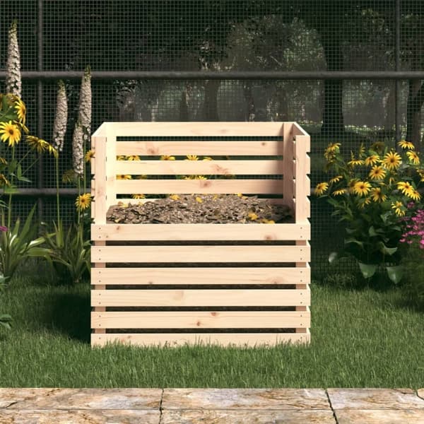 vidaXL Komposti 80x80x78 cm täysi mänty