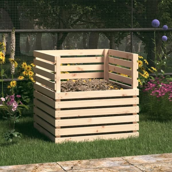vidaXL Komposti 80x80x78 cm täysi mänty