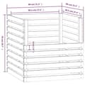 Miniatyrbilde 8 av 8: vidaXL Kompostkasse grå 80x80x78 cm heltre furu