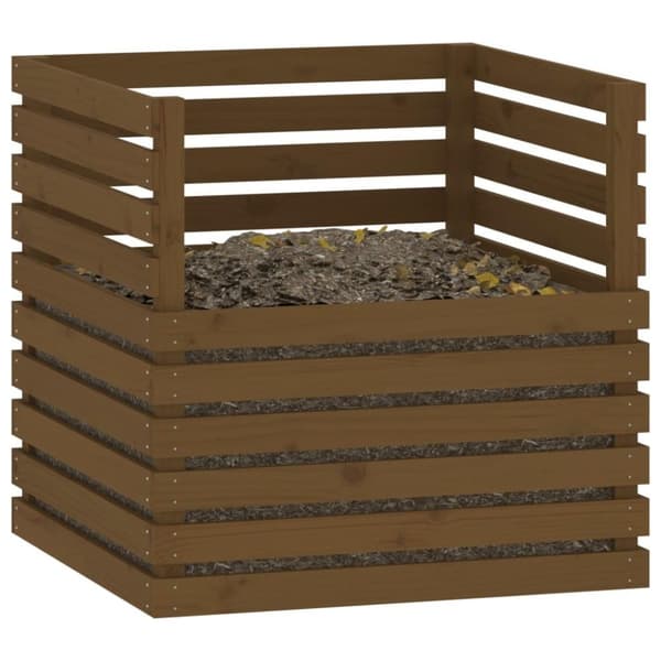 vidaXL Komposti hunajanruskea 80x80x78 cm täysi mänty