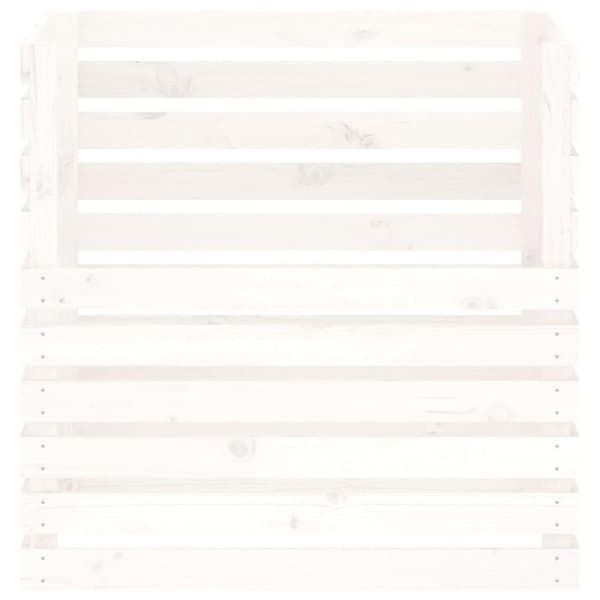 vidaXL kompostbeholder 80x80x78 cm massivt fyrretræ hvid