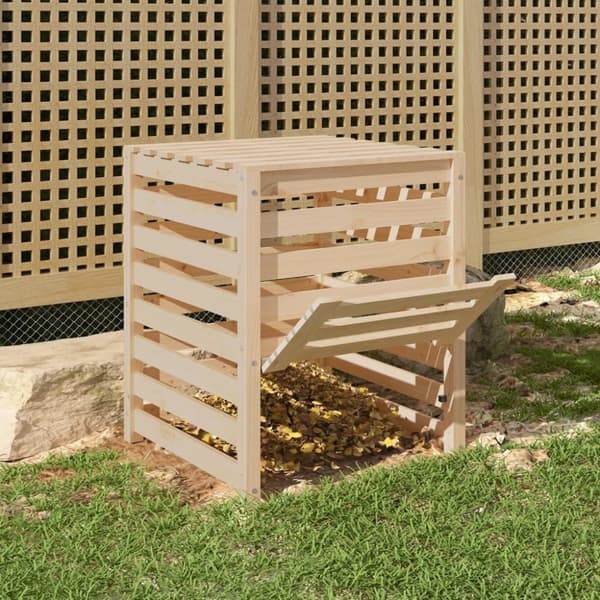 vidaXL Kompostlåda 63,5x63,5x77,5 cm massiv furu
