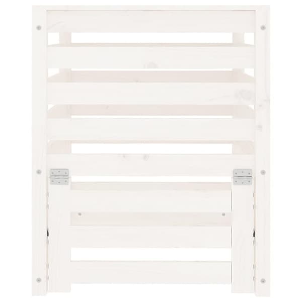 vidaXL Kompostkasse hvid 63,5x63,5x77,5 cm heltre furu