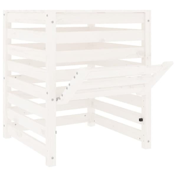 vidaXL Kompostkasse hvid 63,5x63,5x77,5 cm heltre furu