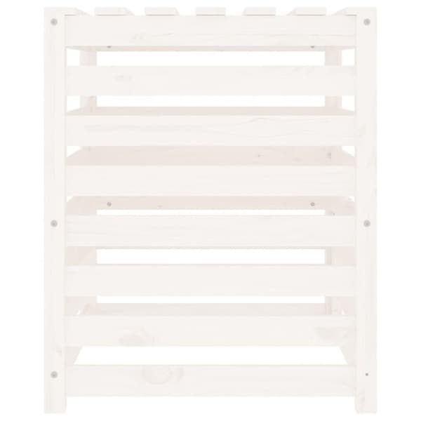 vidaXL Kompostkasse hvid 63,5x63,5x77,5 cm heltre furu