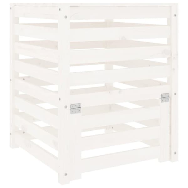 vidaXL Kompostkasse hvid 63,5x63,5x77,5 cm heltre furu