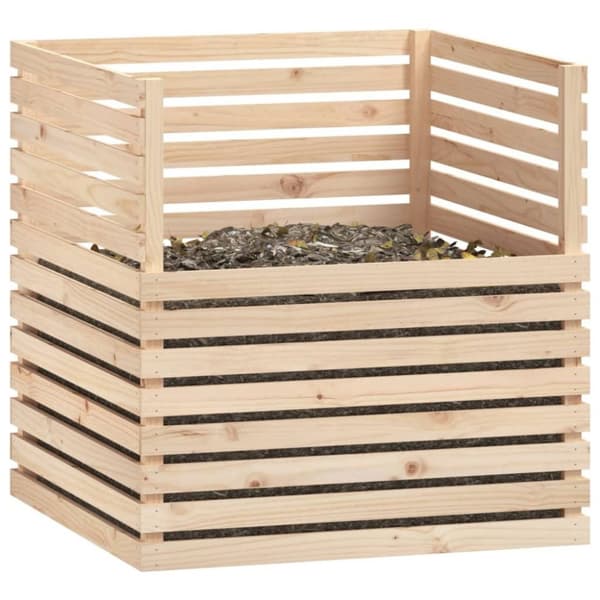 vidaXL Kompostlåda 100x100x102 cm massiv furu