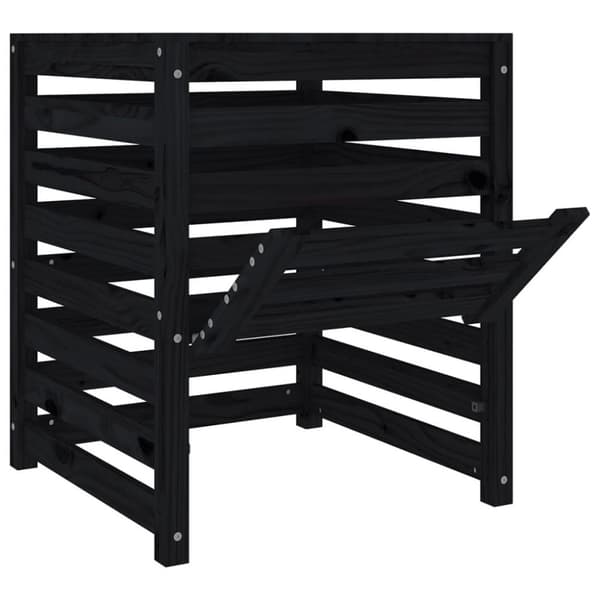 vidaXL Komposti musta 63,5x63,5x77,5 cm täysi mänty