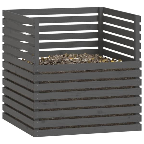 vidaXL kompostbeholder 100x100x102 cm massivt fyrretræ grå