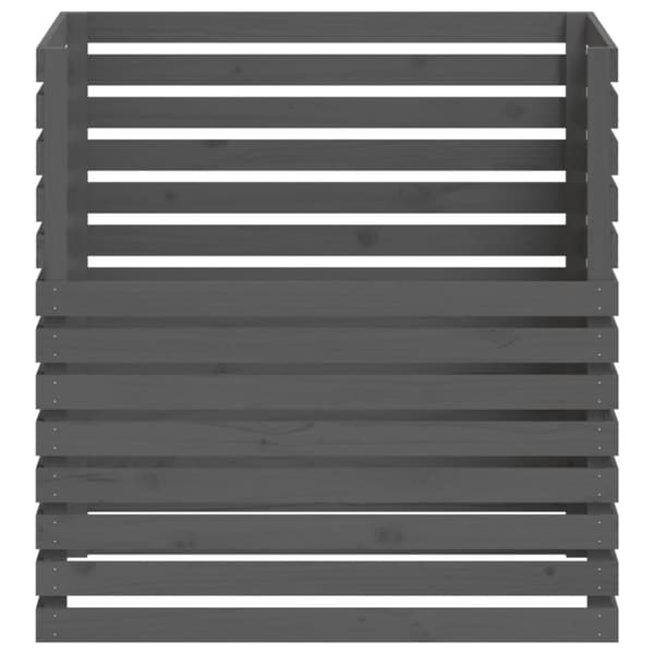 vidaXL kompostbeholder 100x100x102 cm massivt fyrretræ grå