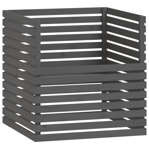 vidaXL kompostbeholder 100x100x102 cm massivt fyrretræ grå