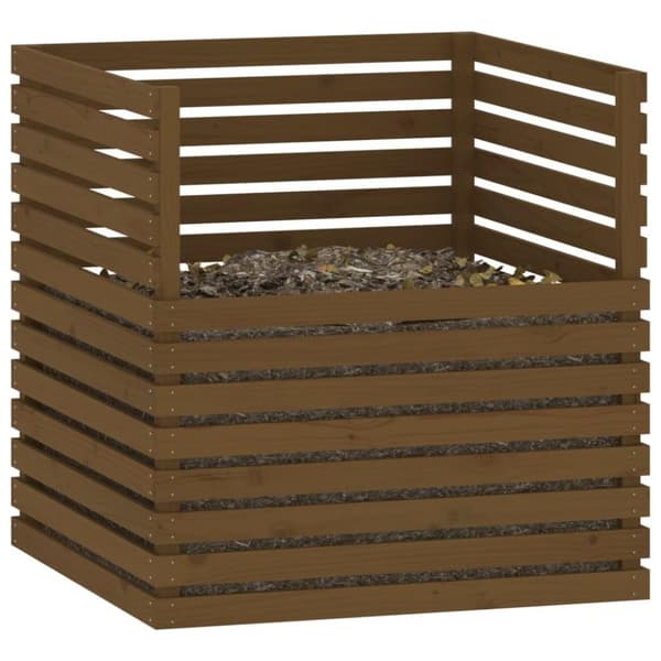vidaXL Komposti hunajanruskea 100x100x102 cm täysi mänty