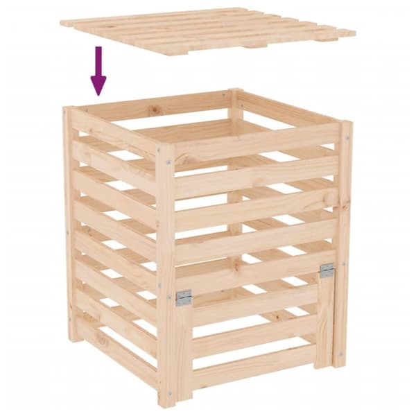 vidaXL Komposti 63,5x63,5x77,5 cm täysi mänty