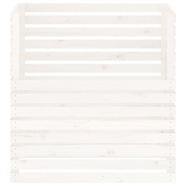 vidaXL Kompostlåda vit 100x100x102 cm massiv furu