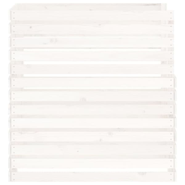 vidaXL Kompostlåda vit 100x100x102 cm massiv furu