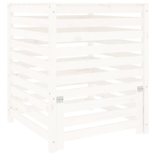 vidaXL Kompostkasse hvid 82,5x82,5x99,5 cm heltre furu