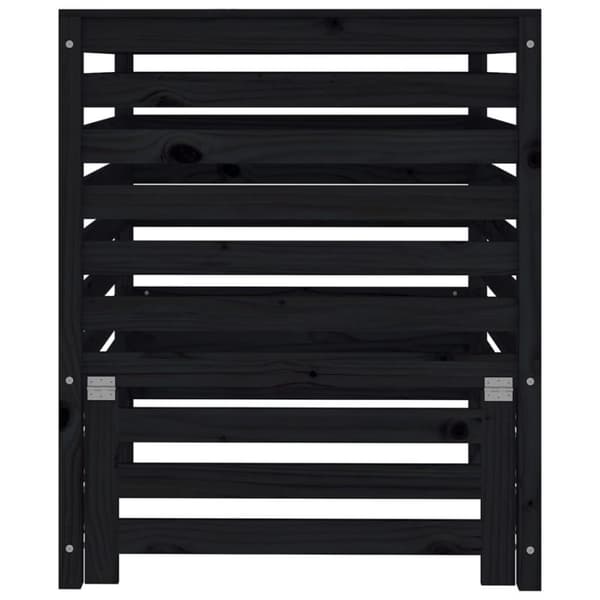 vidaXL kompostbeholder 82,5x82,5x99,5 cm massivt fyrretræ sort