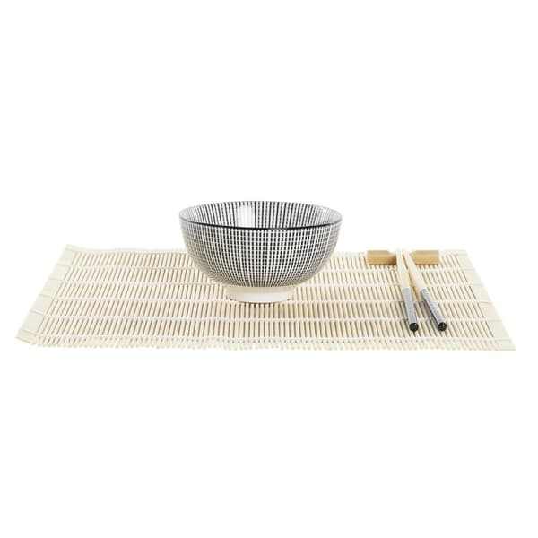 Sushiset DKD Home Decor 14,5 x 14,5 x 31 cm Svart Stengods Orientalisk (16 Delar)