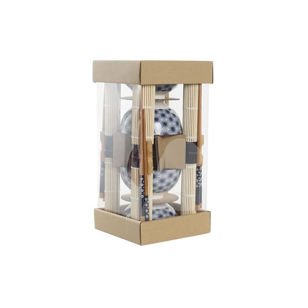Sushiset DKD Home Decor 14,5 x 14,5 x 31 cm Blå Stengods Orientalisk (16 Delar)