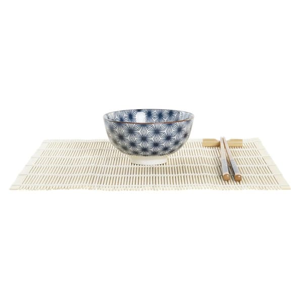 Sushiset DKD Home Decor 14,5 x 14,5 x 31 cm Blå Stengods Orientalisk (16 Delar)