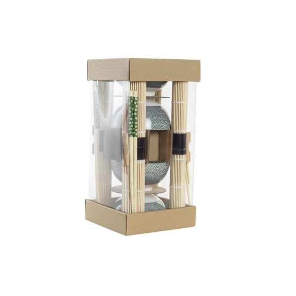 Sushiset DKD Home Decor 14,5 x 14,5 x 31 cm Grön Stengods Orientalisk (16 Delar)