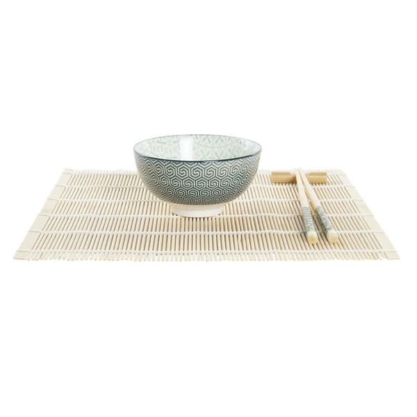 Sushiset DKD Home Decor 14,5 x 14,5 x 31 cm Grön Stengods Orientalisk (16 Delar)