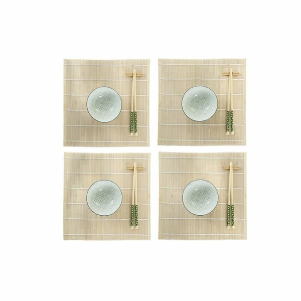 Sushiset DKD Home Decor 14,5 x 14,5 x 31 cm Grön Stengods Orientalisk (16 Delar)
